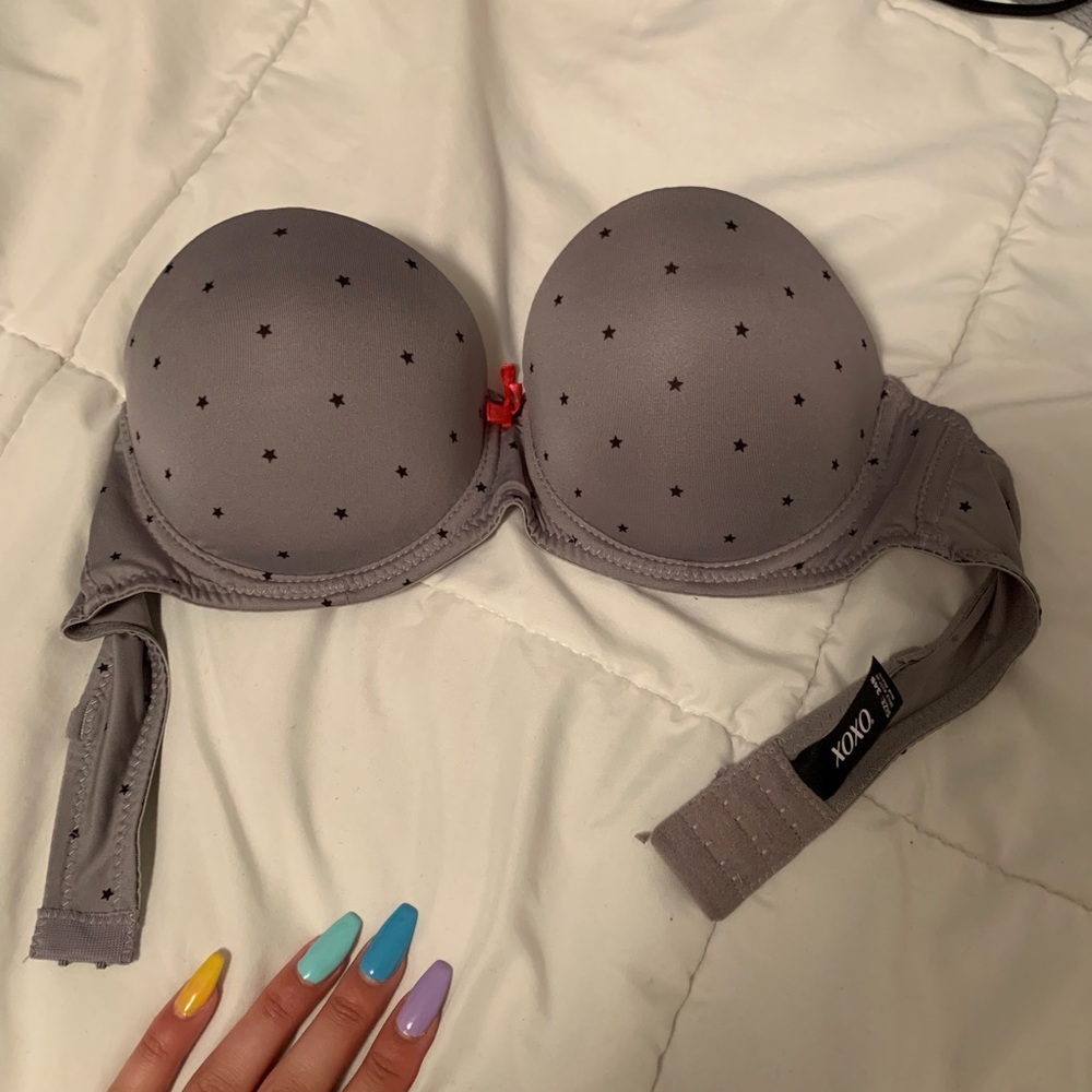 Grey strapless bra 34b
